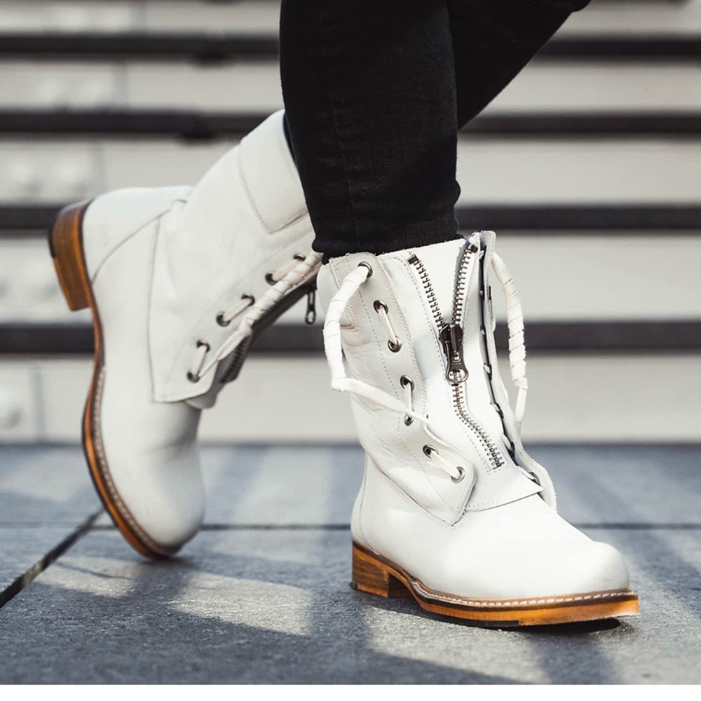 Vintage Foundry Co Handmade Chelsea Boots in Top Grain White Leather
